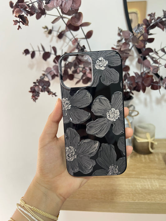 Forro negro con flor