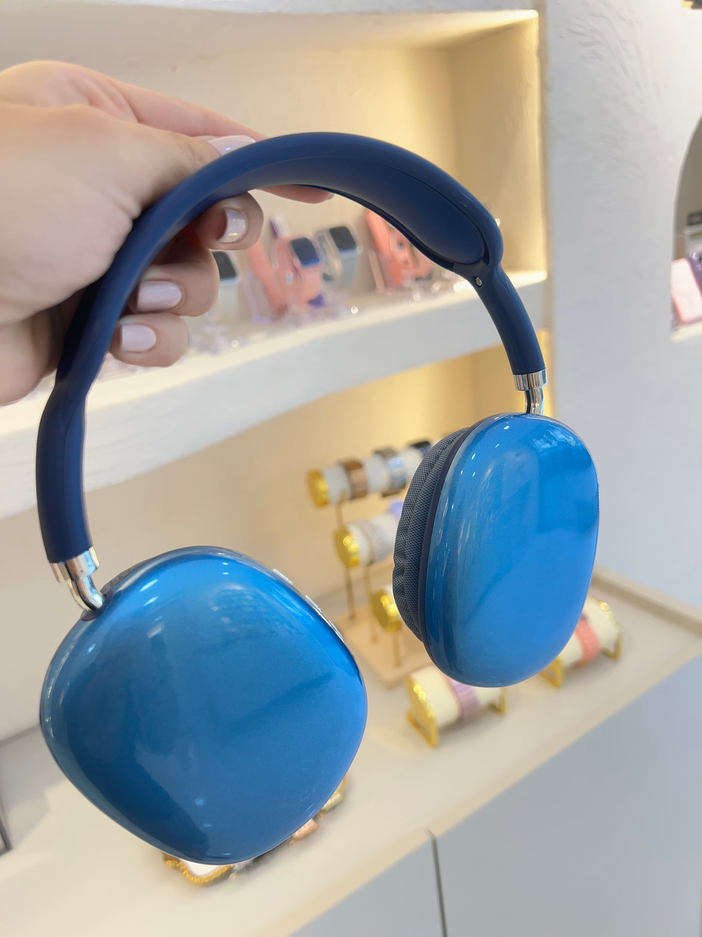 Audífono diadema azul