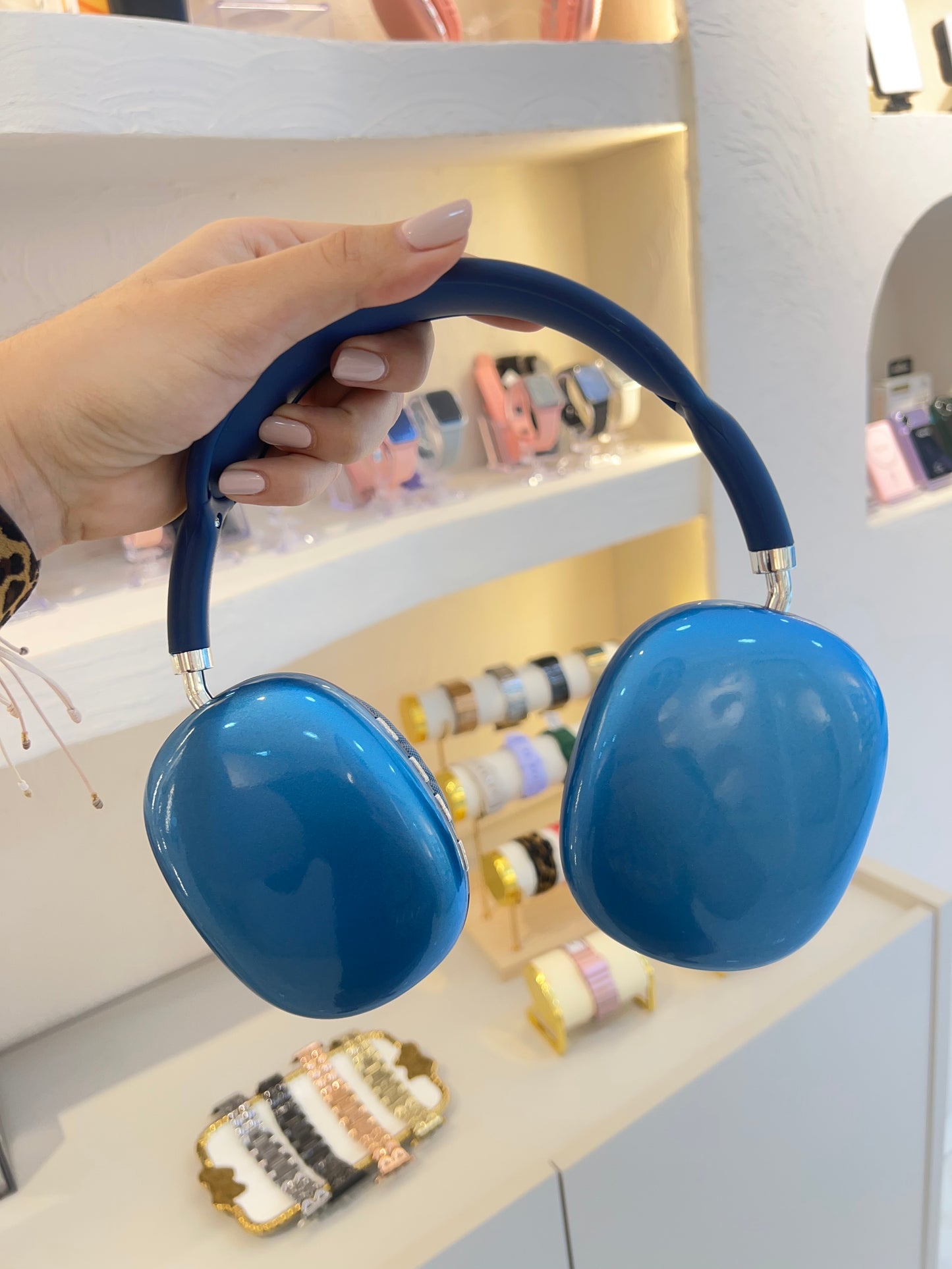 Audífono diadema azul