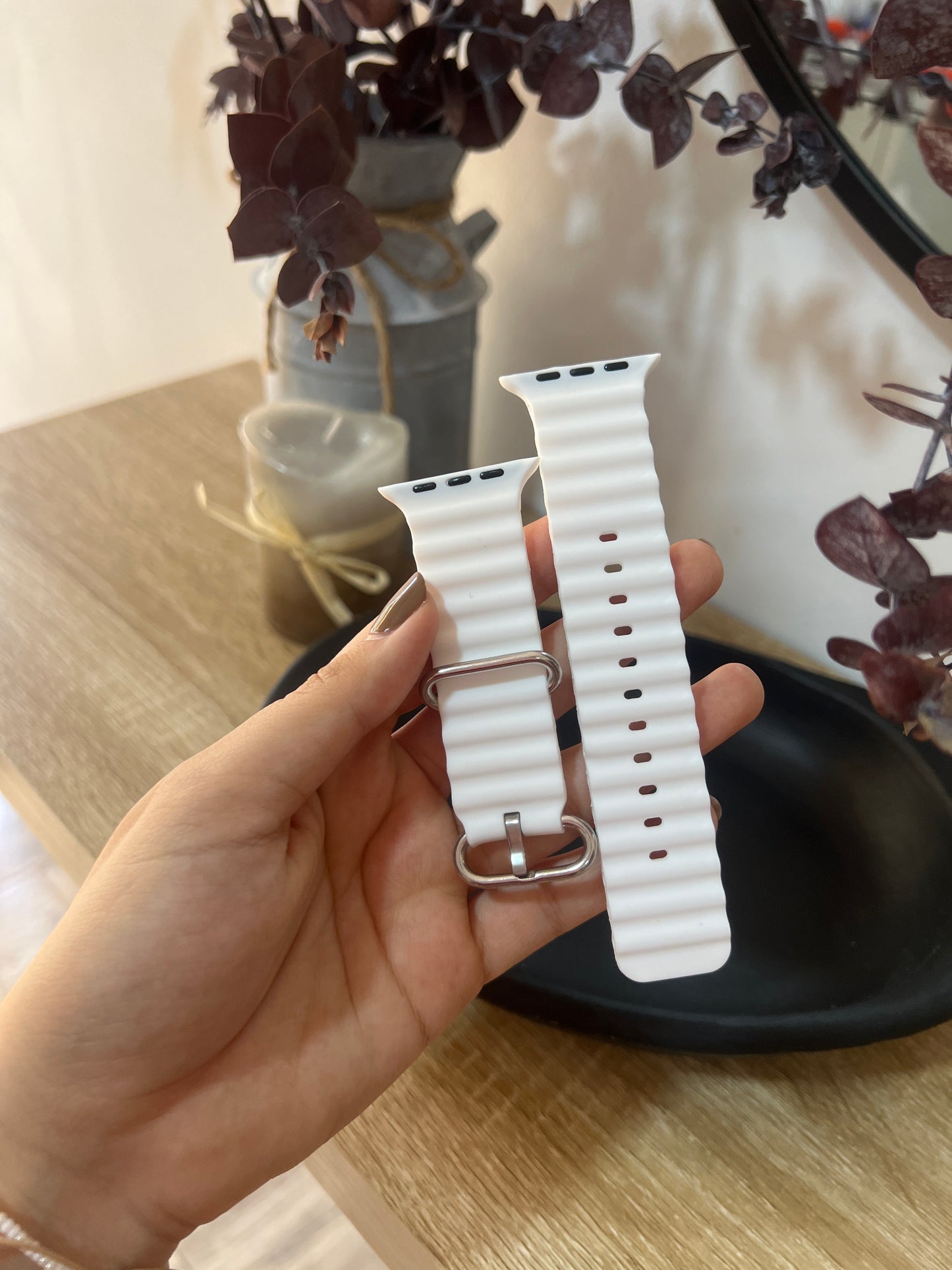 Manilla rizada blanca 42 a 49mm
