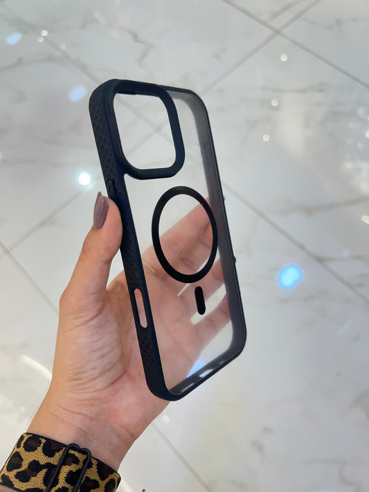 Forro MagSafe transparente con negro