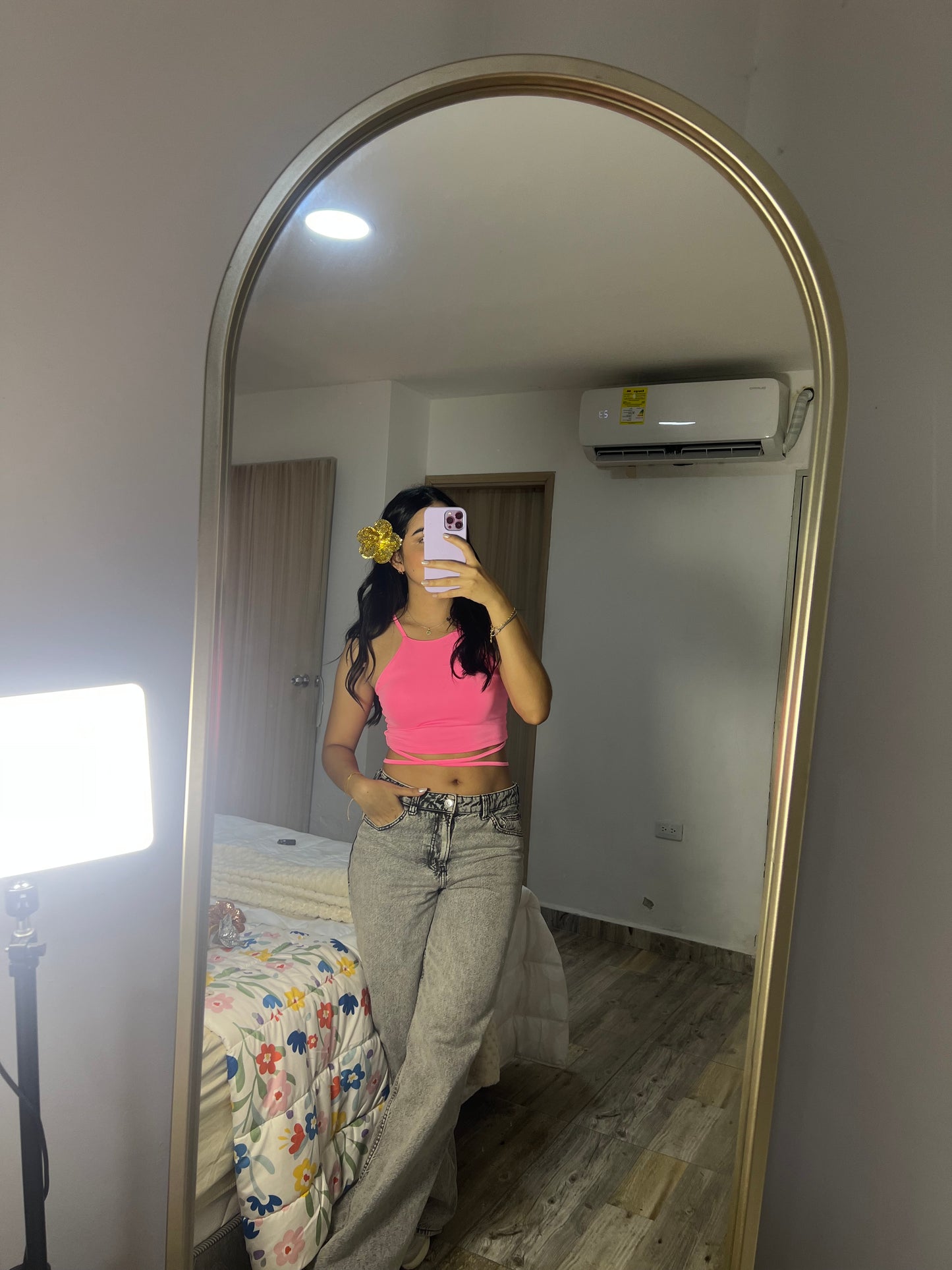 Top tiras rosa