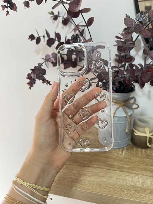 Forro corazón plateado