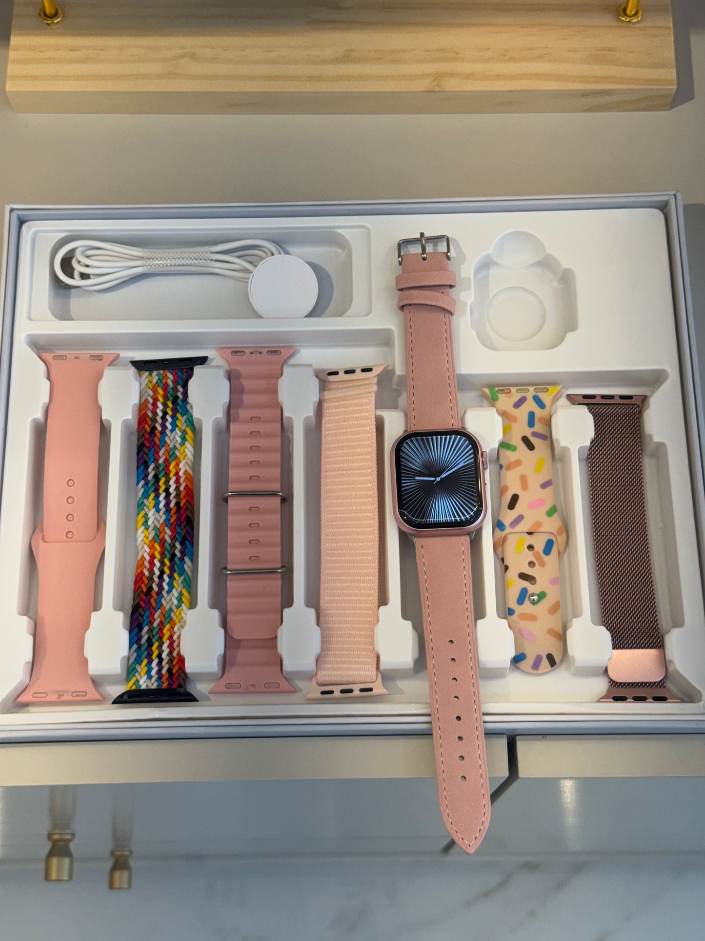 Reloj rosado 41mm multi manillas