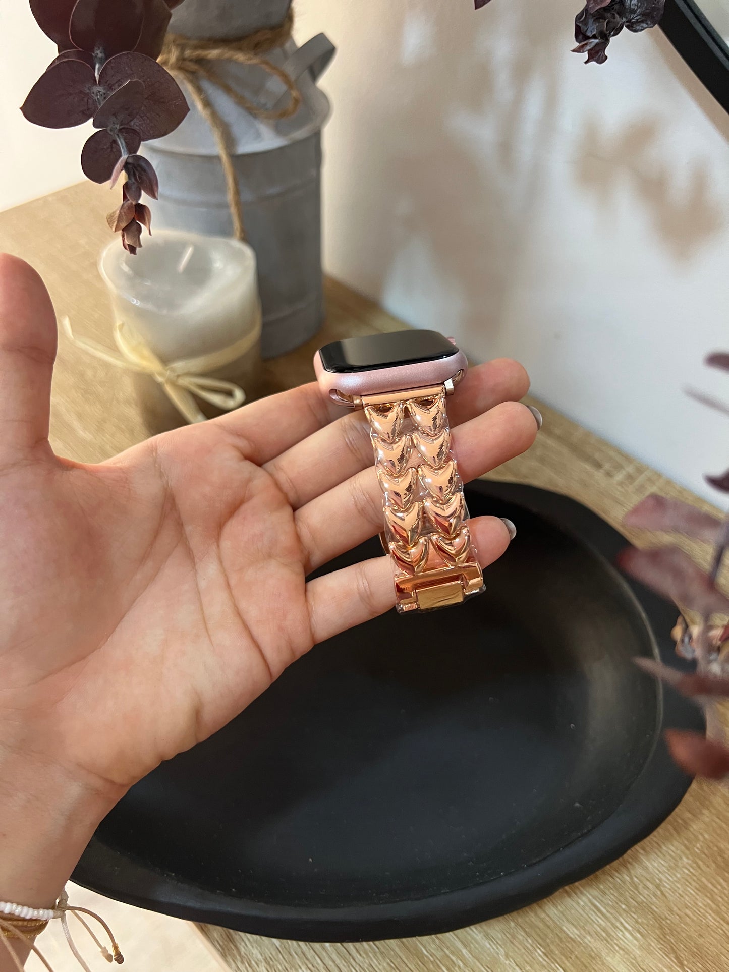 Manilla corazón oro rosa