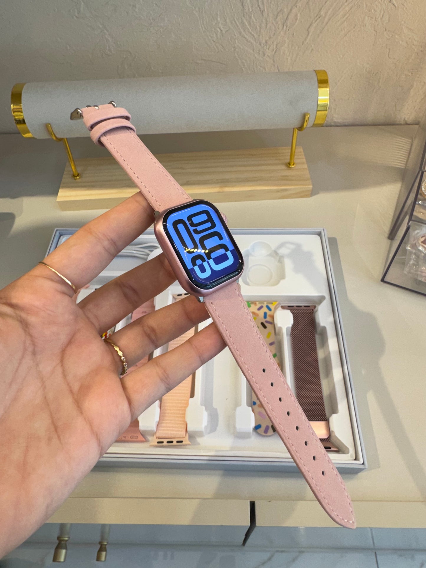 Reloj rosado 41mm multi manillas