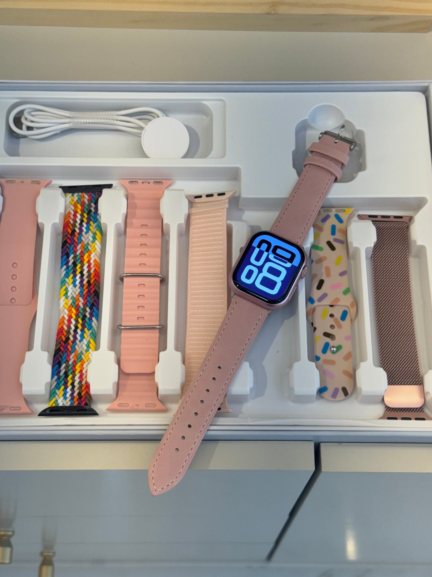 Reloj rosado 41mm multi manillas