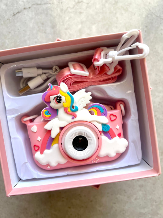 Cámara digital unicornio rosa