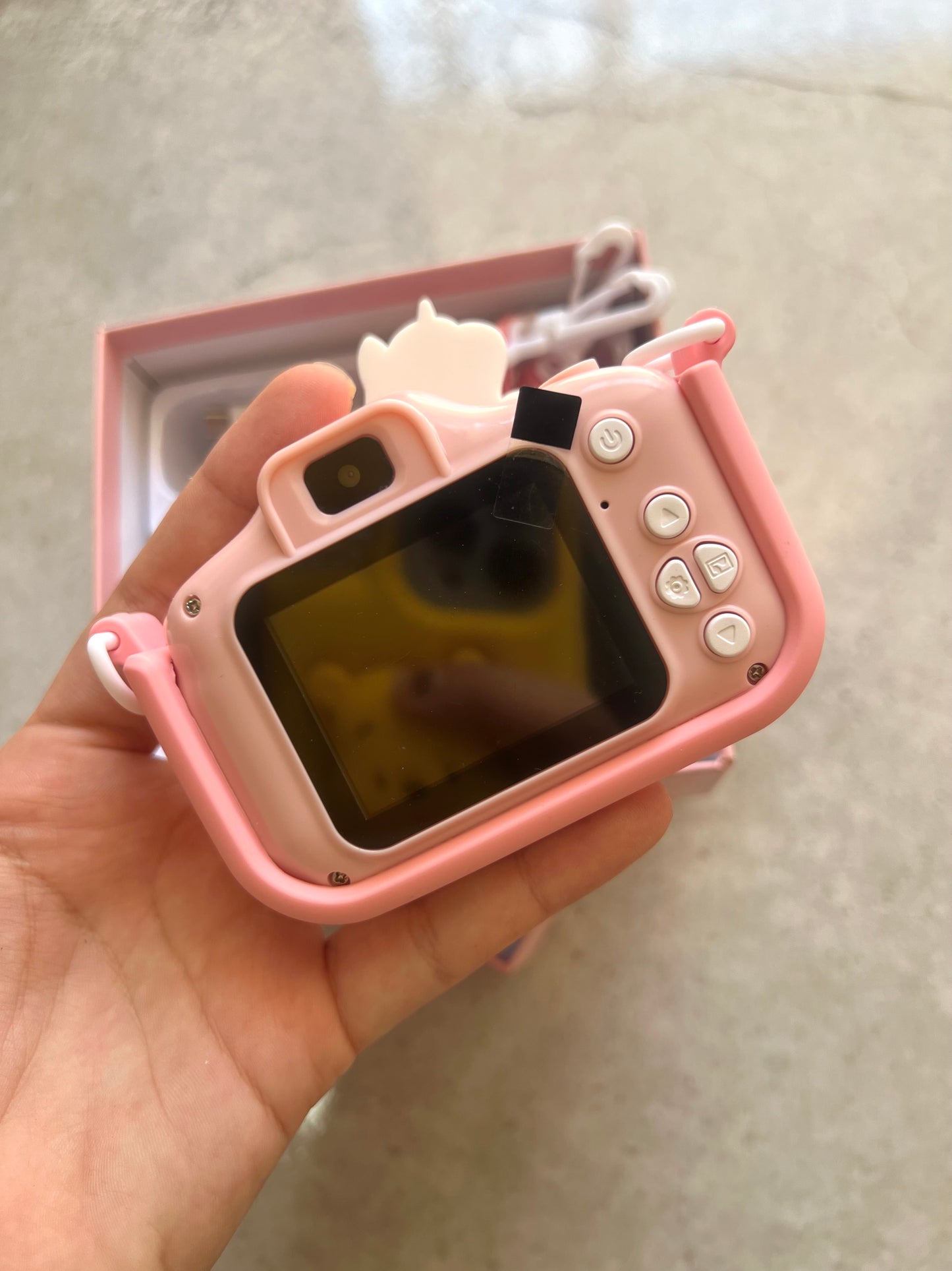Cámara digital unicornio rosa