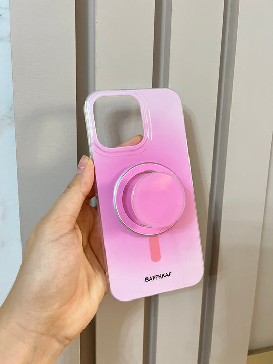 MagSafe con popsocket rosa